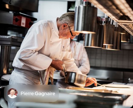 Le chef Pierre Gagnaire en cuisine – conférencier Premium Communication
